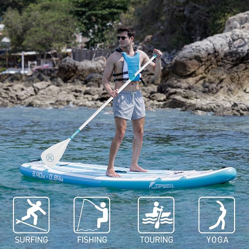 UPWELL 11’6”/11'2”/11'/10'8”/10'6”/10'2” Inflatable Stand Up Paddle Board with sup Accessories Including Backpack, Repairi...