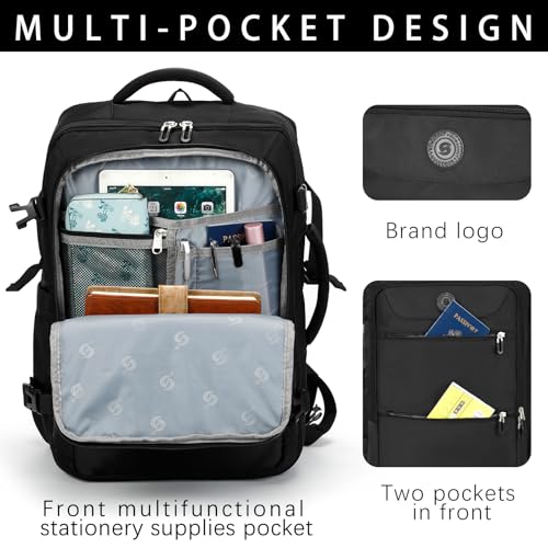 Sowaovut Travel Laptop Backpack, Extra Large High School College Backpacks, Flight Approved Daypack Business Bag Fit 17.3 ...