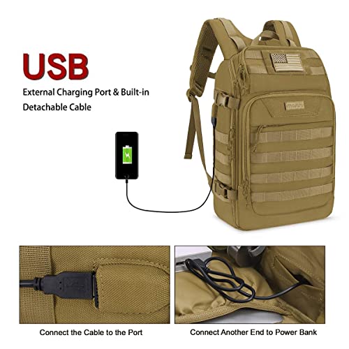 MOSISO 30L Military Tactical Backpack for Men, Army Backpack Military Daypack 3 Day Assault Pack Hiking Rucksack Bug Out B...