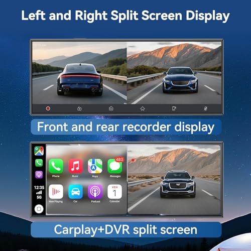 Largest 11.5''Carplay Screen for Car, Wireless A-pple Carplay & Android Auto Car Stereo Touchscreen with 4K Dash Cam and 1...