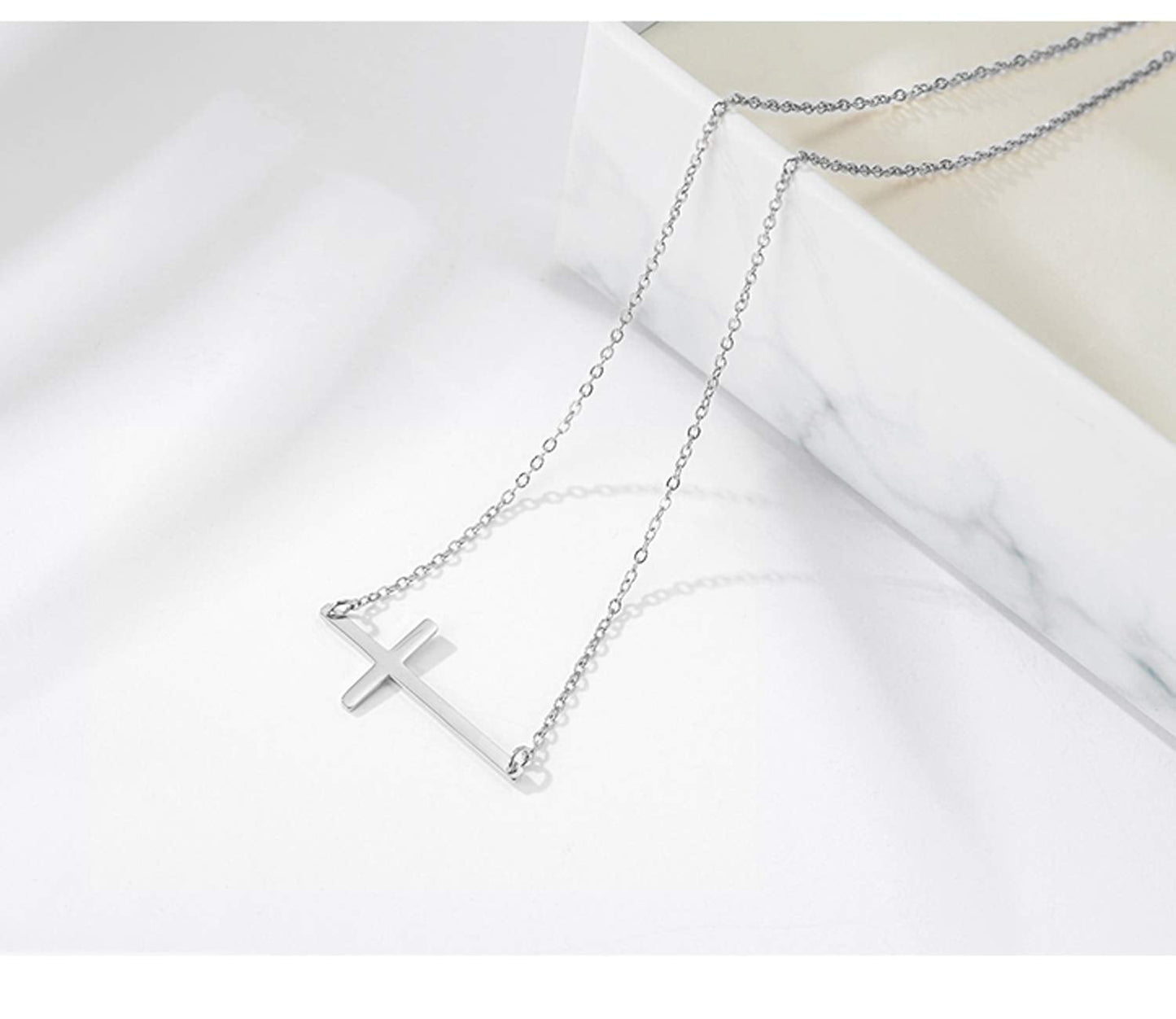 XOYOYZU Tiny Cross Pendant Necklace for Women Simple Cross Necklaces Mothers Day Birthday Gifts for Women (Choker cross)