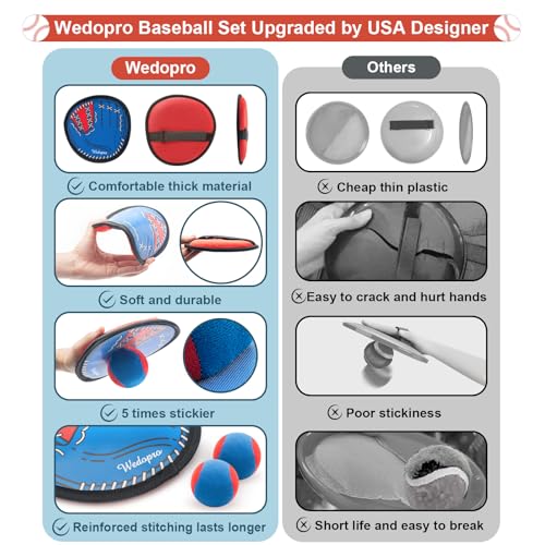 Toss and Catch Ball Game, Kids Toddler Baseball Glove & Catch Ball Toys, Kids Outdoor Games for Family, Toys for Beach Yar...