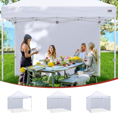 ABCCANOPY Instant Canopy SunWall 10x10 FT, 1 Pack Sidewall Only, No Frame or Top, White
