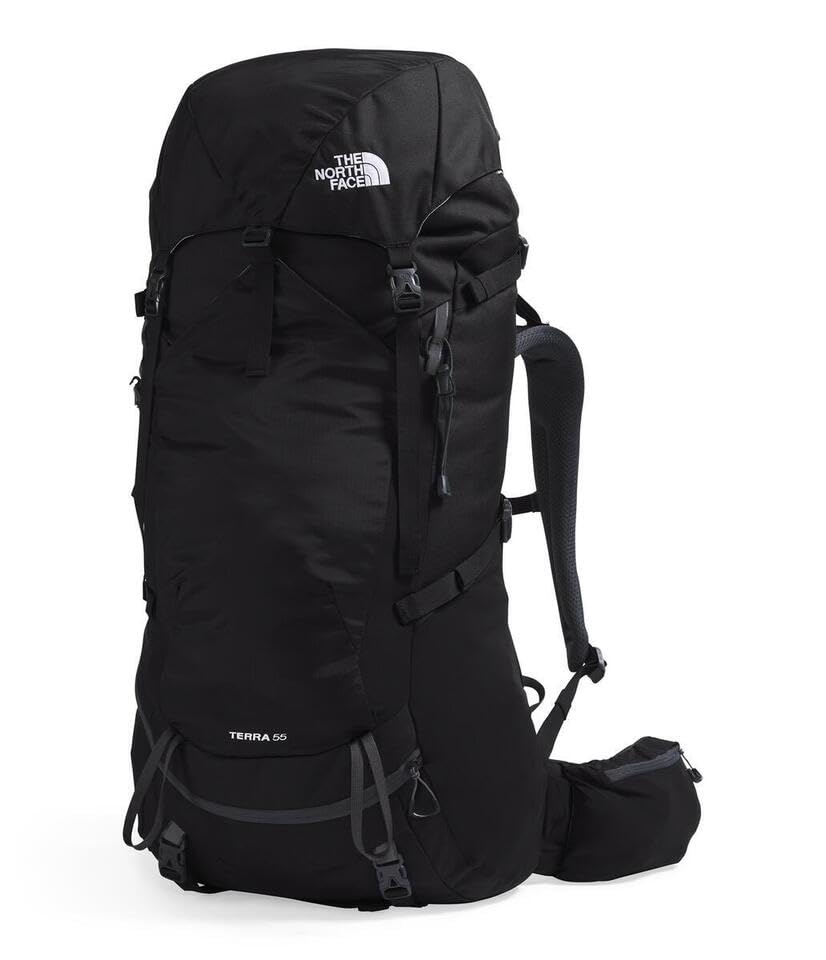The North Face Terra 55 Backpack - Unisex Hiking Pack, Cinch-Top Opening with Zipper, Pole & Ice Axe Attachments, TNF Blac...