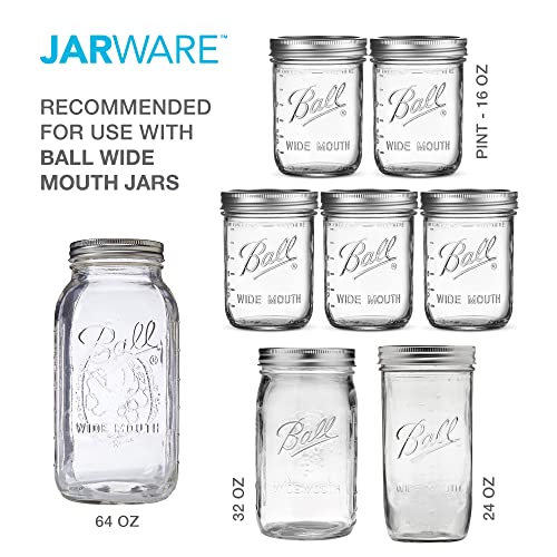 Jarware Mason Jar Cocktail Shaker Lid For Wide Mouth Mason Jar, Stainless Steel