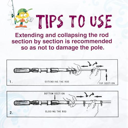 Kids Fishing Pole, Telescopic Fishing Rod, Toddler Collapsible Fishing Rod and Reel Combo with Tackle Box, Fishing Line, B...