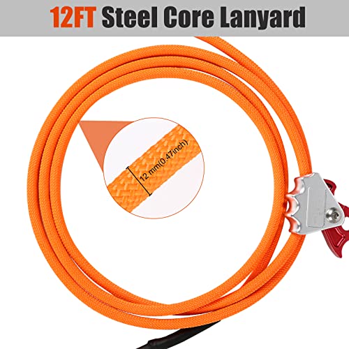 HSSZXFR Tree Climbing Gear for Tree Work, Tree Climbing Spikes with 10FT Steel Wire Core Flip Line, Adjustable Climbing Be...