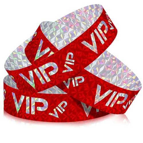 Teling 500 Pack VIP Plastic Wristbands Bracelets Party for Events VIP Custom Wristbands Plastic Bracelets Tear proof Water...