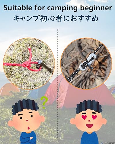 Rope Tensioner Aluminum Alloy Camping Tent Guyline Cord Adjuster Camping of Gear for Camping, Hiking, Backpacking Ultralig...