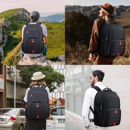 Extra Large Travel Laptop Backpack, 17.3 Inch Carry on Backpack for Men Women with USB Port, 50L Anti Theft Water Resistan...