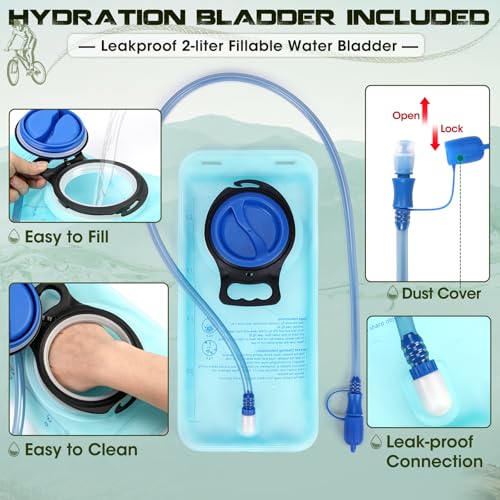 Hydration Backpack with Water Bladder, 18L Lightweight Hiking Backpack for Women&Men Small Insulated Hydration Water Pack ...