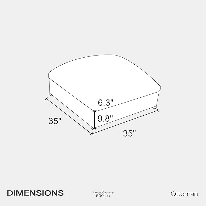 Fajiani Oversized Modular Sectional Sofa, Cloud Couch Deep Seat Sofa Cushion Covers Removable, Oversized Sectional Couches for Living Room (1 Single Seater-Off White)