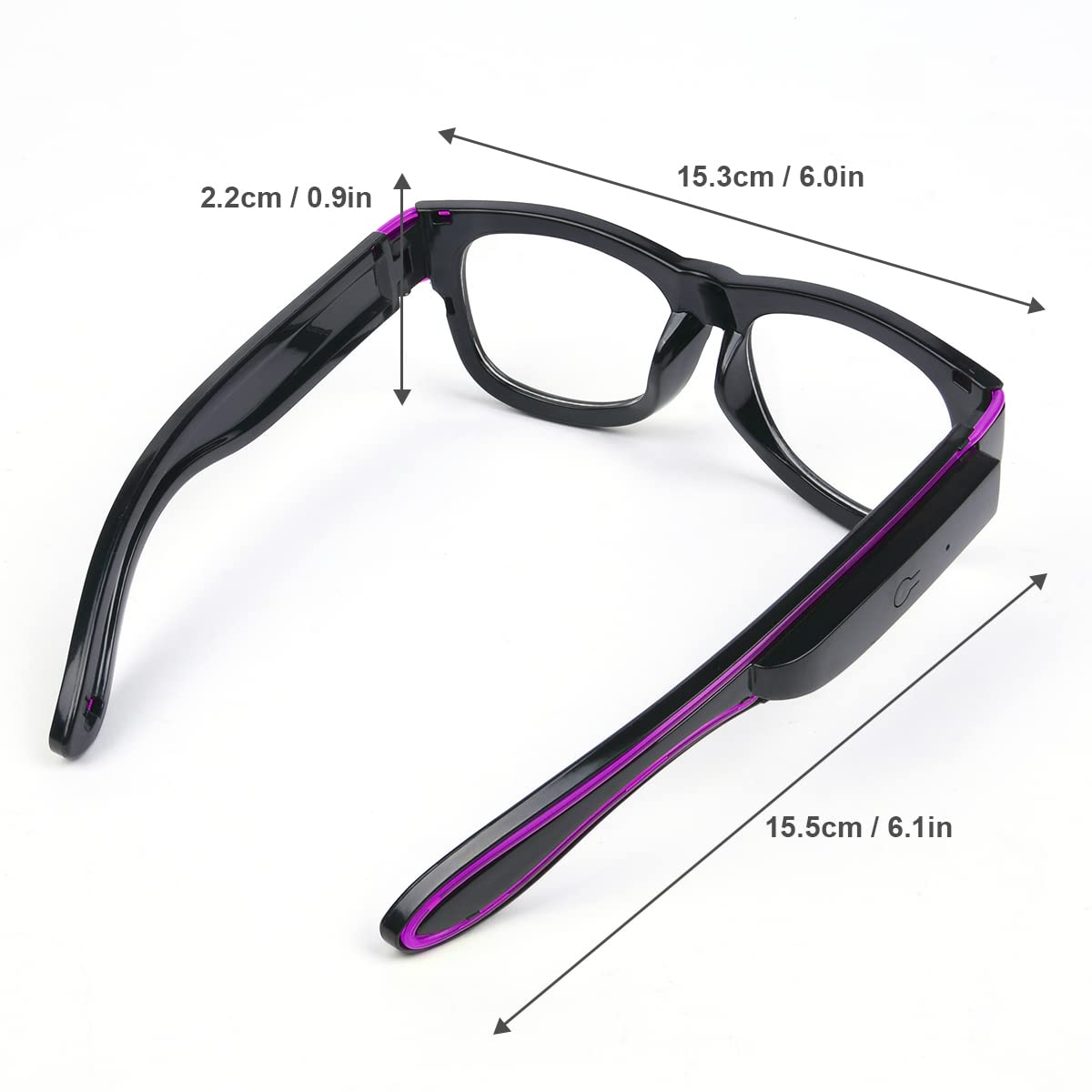 Ainiv Light Up Glasses 3 Flash Modes LED Luminous Glasses Neon Party Glasses Rave Glasses Glow in the Dark for Parties, DJ, EDM, 80s, Halloween, Christmas, Festival, Carnival, Birthday