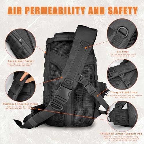 MANETTA Tactical Sling Bag for Men,Large Tactical Shoulder Bag with Bottle Holder, Cross Body Bag Chest EDC Bag For Campin...