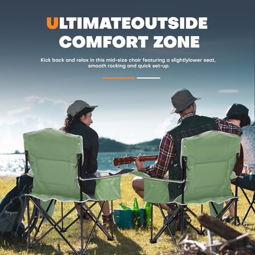 XMT Premium Padded Folding Chair, Extra Wide & Heavy Duty 450lbs Capacity, Portable Camping Chair with Insulated Cooler, C...