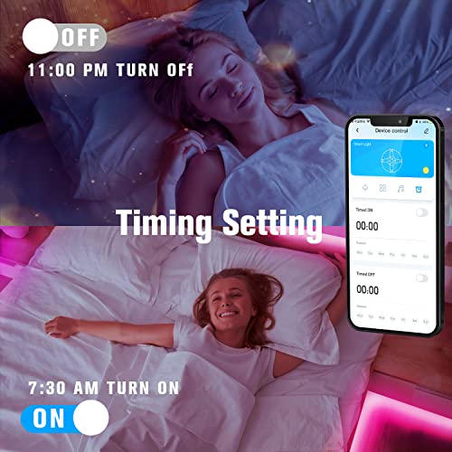 DAYBETTER LED Strip Lights 200 ft (2 Rolls of 100 ft), Smart App Control Lighting Bedroom Rome Decor with Remote, RGB Musi...