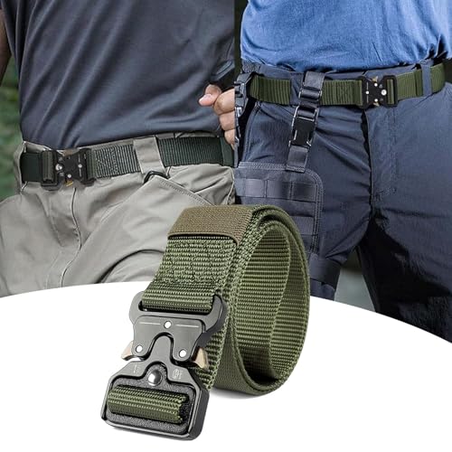 Tactical Belt-1.5" Nylon Web Work Belt for Military & Hiking with Heavy Duty Quick Release Buckle,Valentine Gift for Men