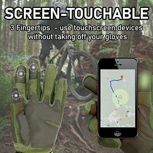 Sutekus Tactical Gloves Hard Knuckle Gloves with Touchscreen Fingers Hand Gear for Hiking, Camping, Hunting, Combat, Shoot...