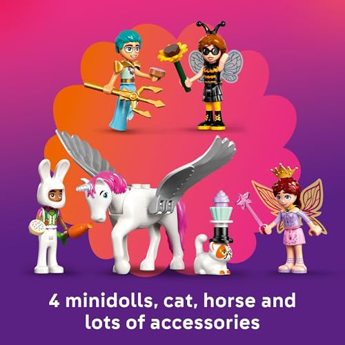 LEGO Friends Costume Party with Unicorn & Fairy Pretend Play Building Toy - Interactive Storytelling Playset with Cat and ...