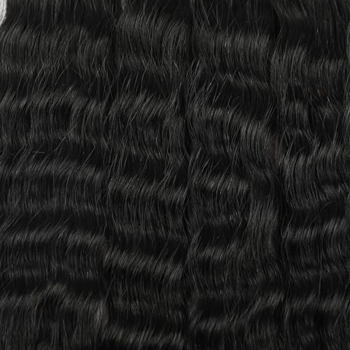 Wet and Wavy Human Braiding Hair Super Wave Bulk Hair For Braiding No Weft 100g (1Pack-4PCS) Super French Human Braiding Hair For Boho Braids (Super Wave£¨#1b£©, 24 Inch)