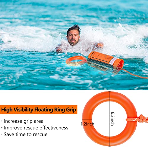 NTR Water Rescue Throw Bag with 50/70/98 Feet of Rope in 3/10 Inch Tensile Strength Rated to 1844lbs, Throwable Device for...
