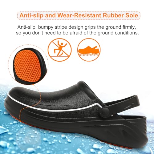 JSWEI Men's Unisex-Adult Kitchen Shoes - Nonslip Water Proof Work Shoes for Men, Women, Nurses, Gardeners, Indoor & Outdoor