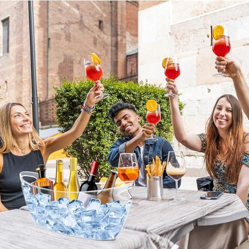 Ice Bucket 2 PCS for Parties 5.5 Liter Large Clear Champagne Beer Tub Mimosa Bar Supplies Kit Acrylic Plastic Wine Beverag...