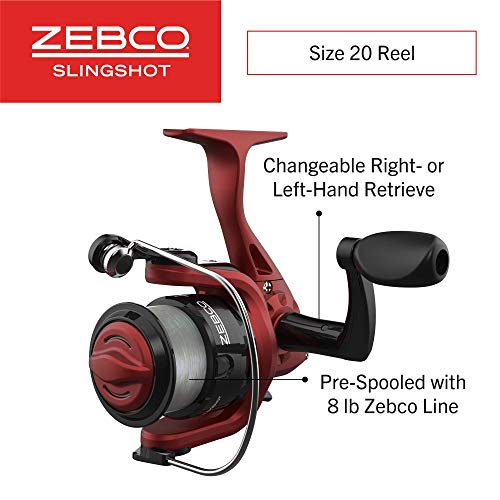 Zebco Slingshot Spinning Reel and Fishing Rod Combo, 2-Piece Medium-Light Durable Fiberglass Rod, Comfortable EVA Handle, ...