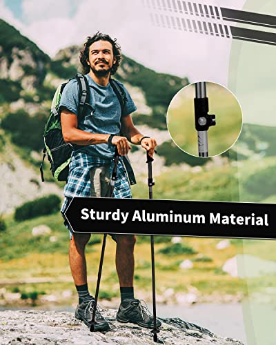 AISUNOURDOOR Lightweight Adjustable Trekking Poles, Aluminum Collapsible Travel Hiking or Walking Sticks for Women Childre...