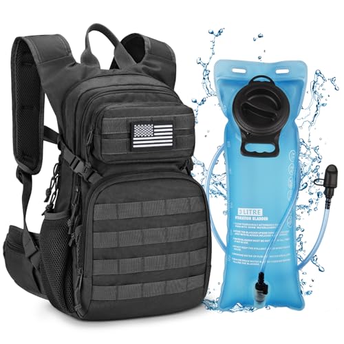 CVLIFE Tactical Hydration Pack 3L - Lightweight Water Bag With Bladder for Men Women, Heavy Duty Molle Backpack for Hikin...