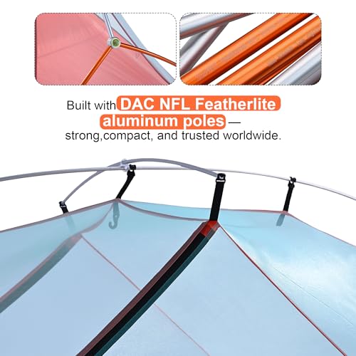 WindQuester Horizon Lite 2 Ultralight 2-Person Backpacking Tent – Freestanding, 3-Season, Waterproof Double-Door Design – ...