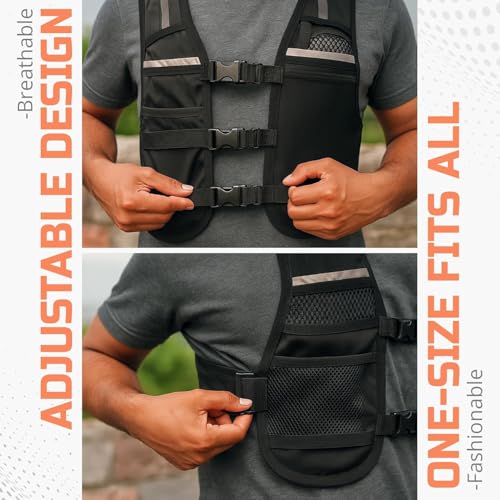 Shehzor Adjustable Weighted Vest Women and Men, Running Belt with Water Bottle, Chest Rig & Running Vest, Marathon Backpac...