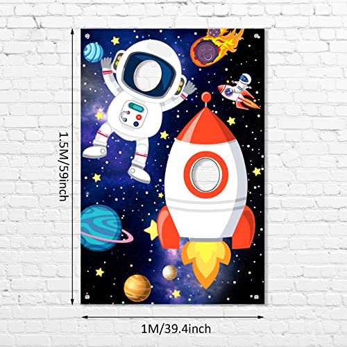 Tatuo Photo Booth Prop Outer Space Theme Party Decorations Backdrop Astronaut Face Rocket Ship Birthday Decor Supplies 59 ...