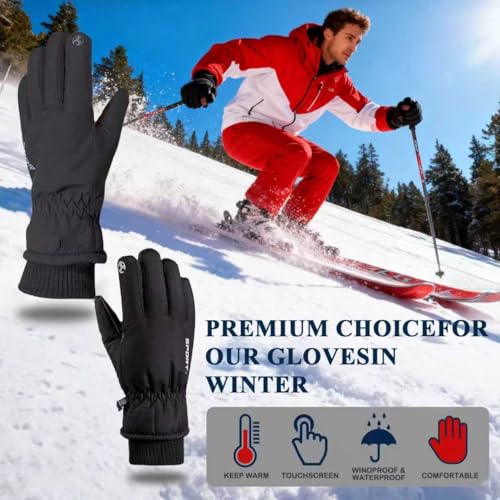 PROUDDEMON PD Winter Insulated Thermal Snow Ski Gloves Waterproof for Women Men, Windproof Gloves for Extreme Cold Weather...