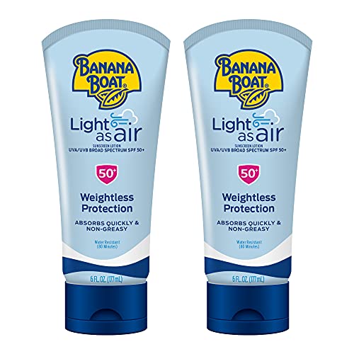 Banana Boat Light As Air Sunscreen Lotion SPF 50 Twin Pack | Lightweight & Non-Greasy Lotion Sunscreen SPF 50, Sunblock, O...