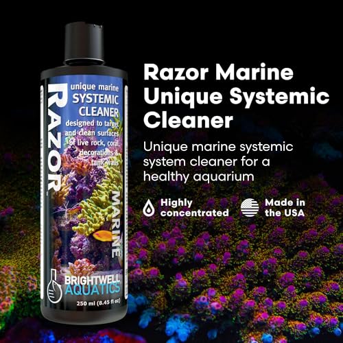 Brightwell Aquatics - Razor Marine - Unique Systemic Fish Tank Cleaner for Marine Aquariums - Aquarium Water Treatments, ...