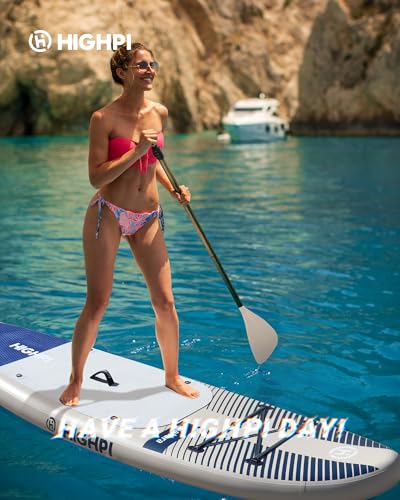 Highpi Inflatable Stand Up Paddle Board for Youth and Adults – Wide Sup with Premium Accessories, Blow Up Paddleboard for ...