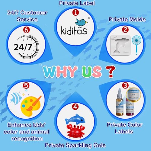 Kiditos Magic Water Elf Toy Kit–Squishies for Kids, 20 Gels & 10 Molds, Magic Gel Water Pets Sensory Toy, Fun DIY Craft Ki...
