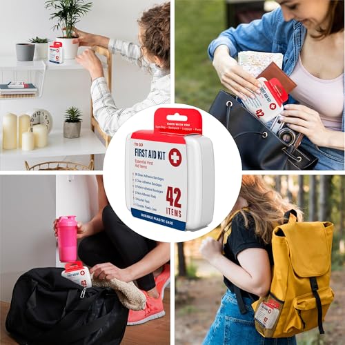 DecorRack 2000 Piece First Aid Kit, 48 Individual Boxes of 42 Items Each, First Aid Kits for Minor Cuts, Scrapes, Travel, ...