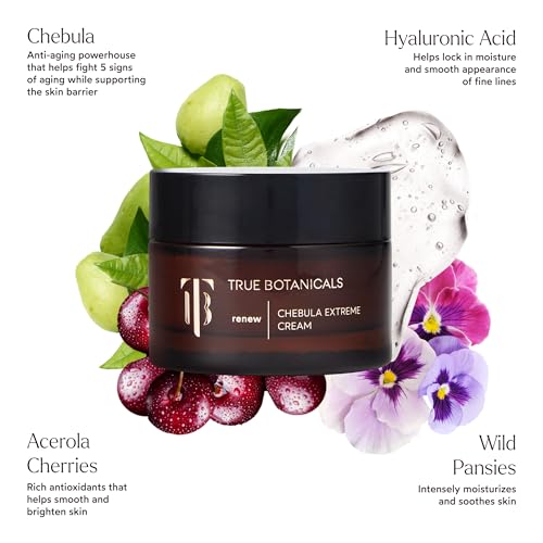 True Botanicals Chebula Extreme Cream | Anti-Aging Moisturizer w/Hyaluronic Acid | Treats Fine Lines & Wrinkles | Dry & Sensitive Skin | Dermatologist Tested, All Natural, Vegan | 1.7 oz | 50 ml