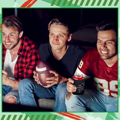 Nuogo 24 Pcs Football Party Favors Can Cooler Sleeves American Football Soft Insulated Foam Can Sleeves Skinny Cans Party ...