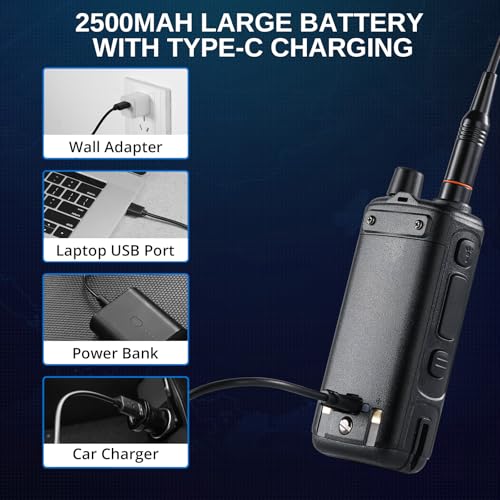 Radioddity GM-30 Plus GMRS Handheld Radio, GMRS Repeater Capable, Long Range NOAA/UHF/VHF/Airband Scanner & Receiver with ...