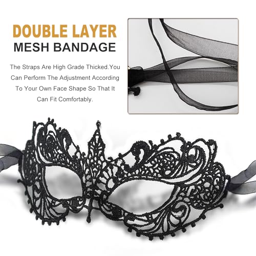 Aqearl Masquerade Mask for Women Lace Eye Mask Venetian Halloween Mask for Costume Party Prom Ball