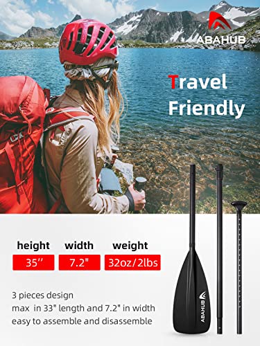 Abahub SUP Paddle - 3 Piece Adjustable Paddles - Lightweight Stand-up Paddle Oars for Paddleboard, Adjustable Aluminum All...
