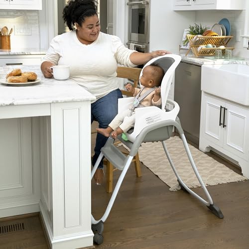 Ingenuity Full Course SmartClean 6-in-1 High Chair – SmartClean EVA Foam, 5 Point Safety Harness, 2 Dishwasher Safe Trays...
