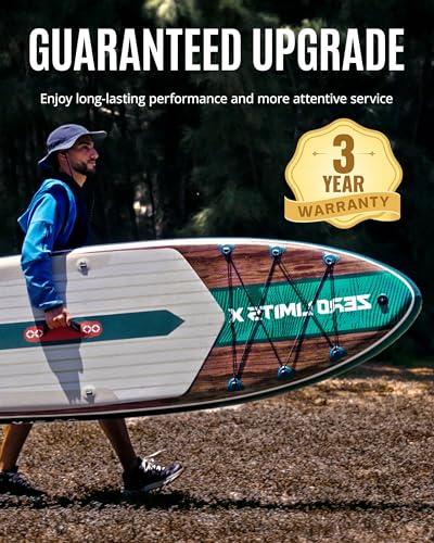 ZLX Inflatable Stand Up Paddle Board, 10'6" SUP Non-Slip Stable Deck Pad, Unique Center Fin, Premium Accessories, Portable...