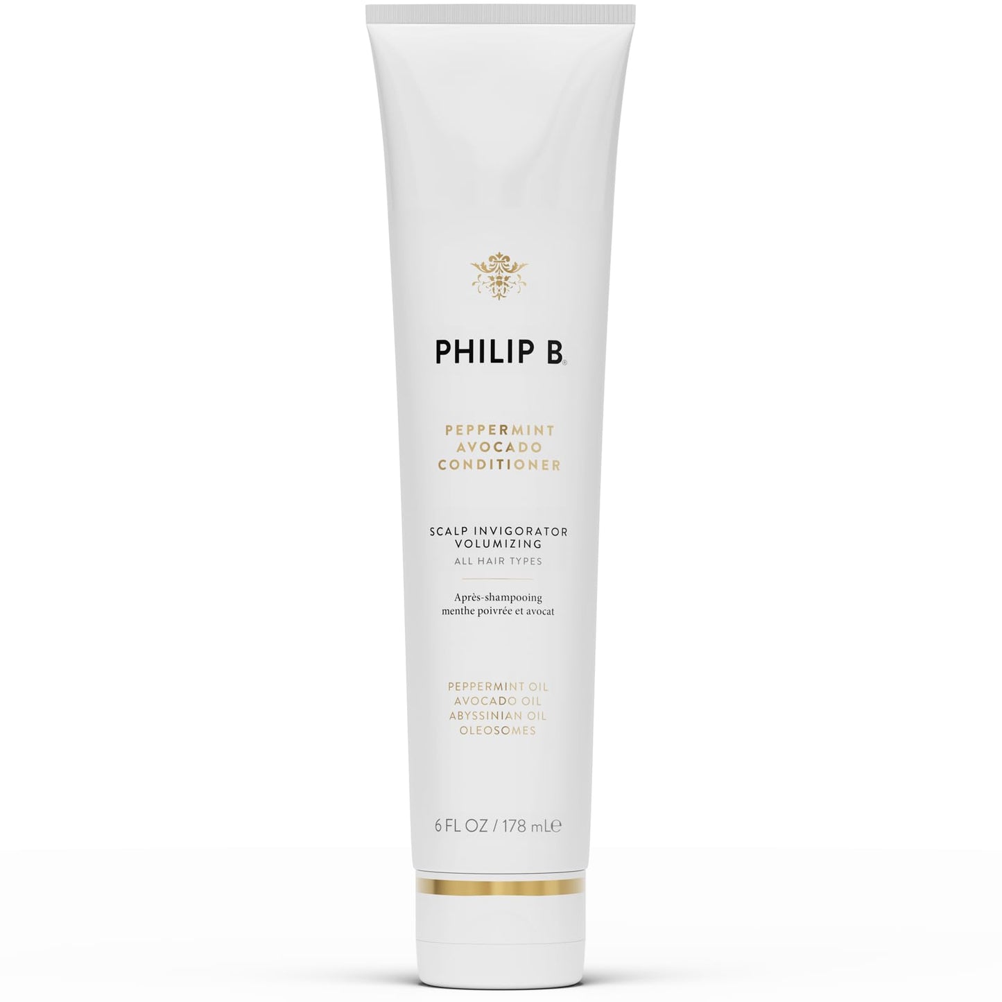 PHILIP B Peppermint Avocado Conditioner, 6 fl. oz. (178 ml) - Adds Volume to Hair While Peppermint Oil and Eucalyptus Invigorate