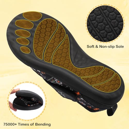 L-RUN Womens Slippers Wide Toe Box Barefoot Diabetic Shoes Women Ladies Winter House Shoes for Indoor and Outdoor
