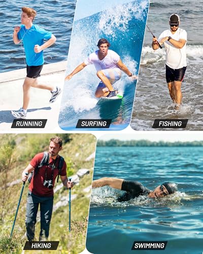 Runhit Mens Swim Shirts Short Sleeve UPF 50+ Sun Protection Rash Guard SPF UV Fishing Shirt Quick Dry Water T-Shirts