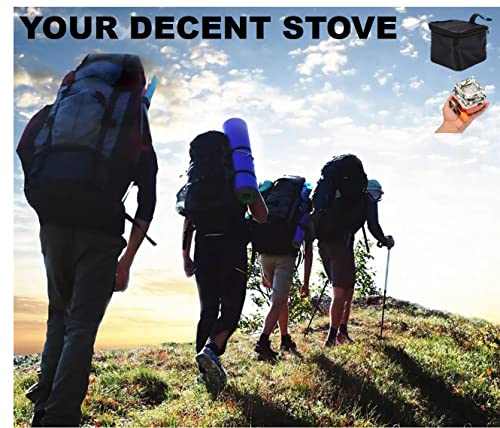 Camping Stove, Backpacking Stove, Foldable, Portable, Lightweight, Piezo Ignition, Single Burner Adjustable, Premium Mini ...